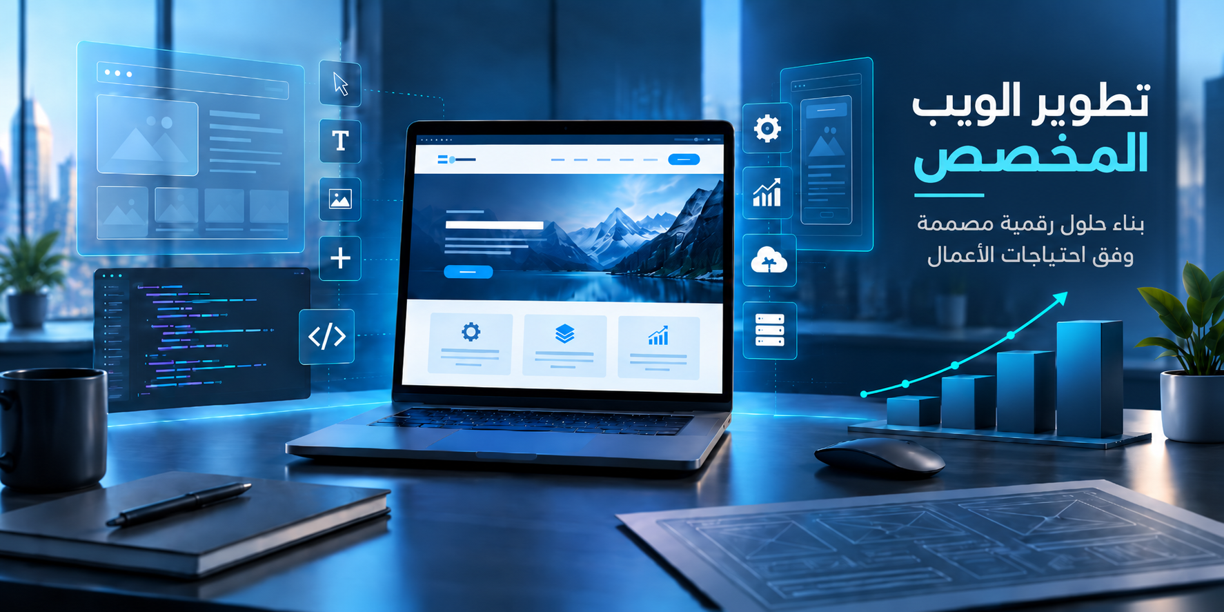 تطوير الويب المخصص لإنشاء مواقع وحلول رقمية قابلة للتوسع للشركات
